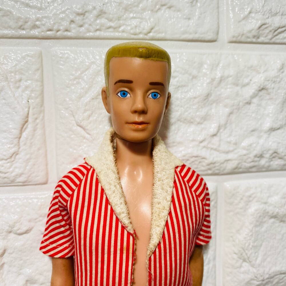Vintage Ken Doll Blonde Molded Hair Original Outfit Shorts 1962 Straight Leg